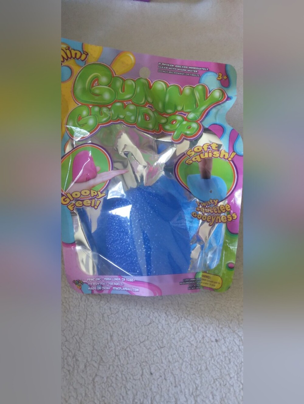 Blue Soft Squish Kids Toy Gumdrop